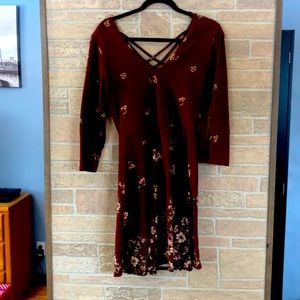 Wine red super soft spandex dress.